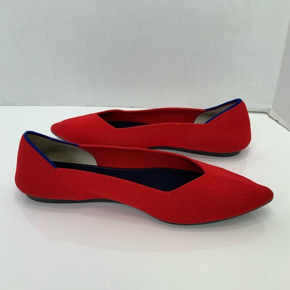 Rothy's Sz 8 The Point Ballet Flats Chili Red - Picture 9 of 11